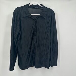 Womens Minimalist Accordion Pleat Button Top Size M Vintage Inspired‎